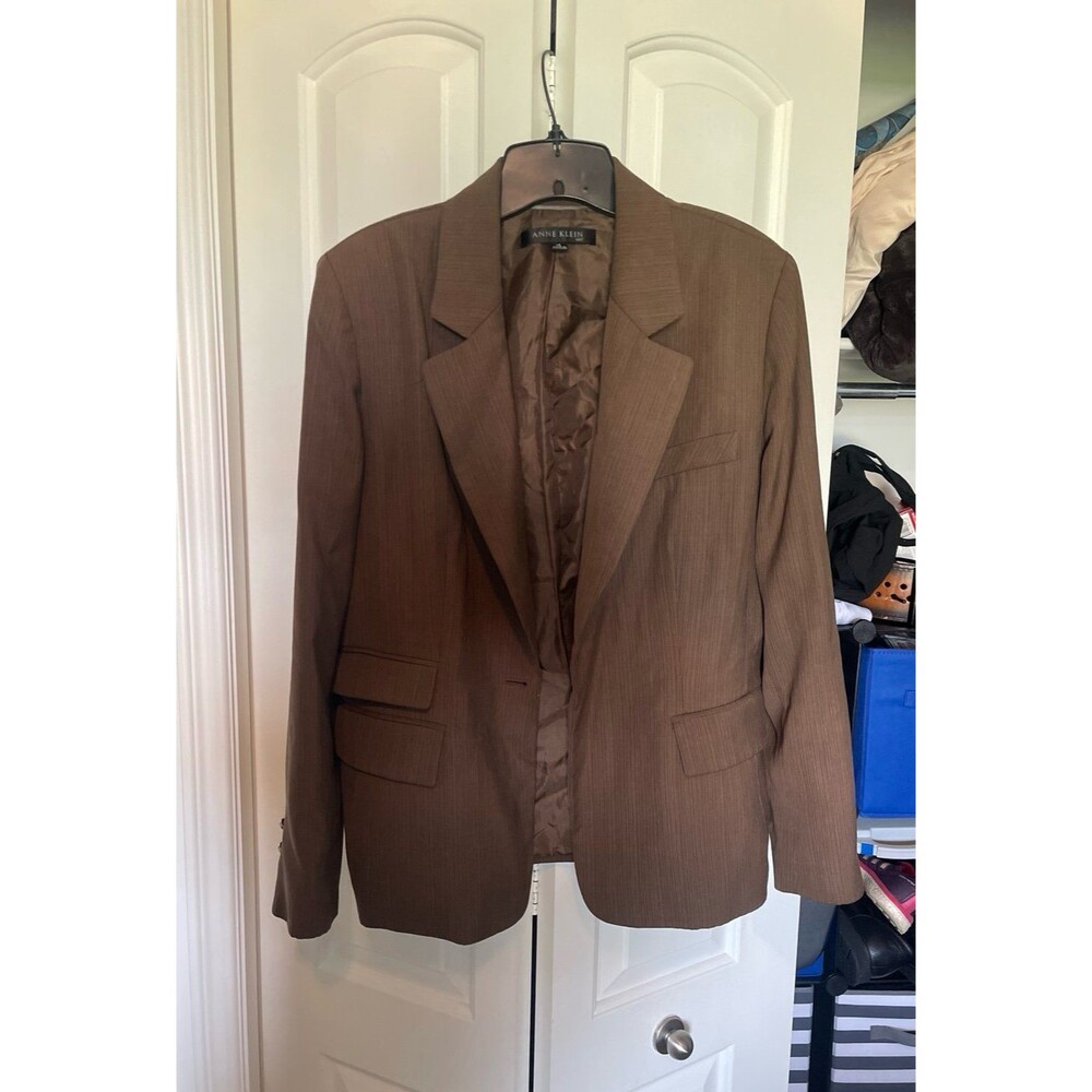 Vintage/Y2K Anne Klein Women's Brown Blazer/ Suit Separate Sz 14